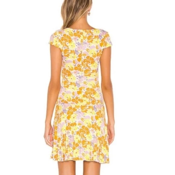 Free People Yellow Floral Dress - Size XS - Picture 3 of 3